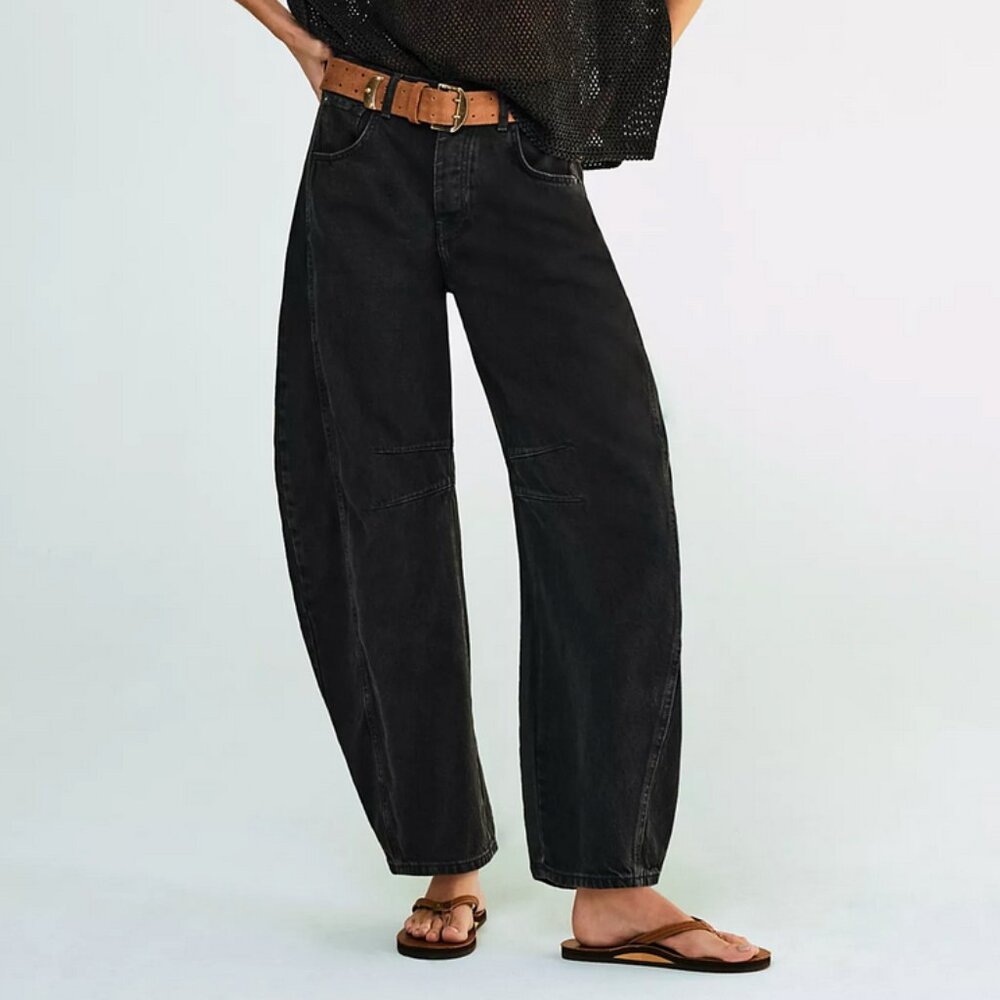 Free People - We the People Good Luck Mid-Rise Barrel Jeans - 27R